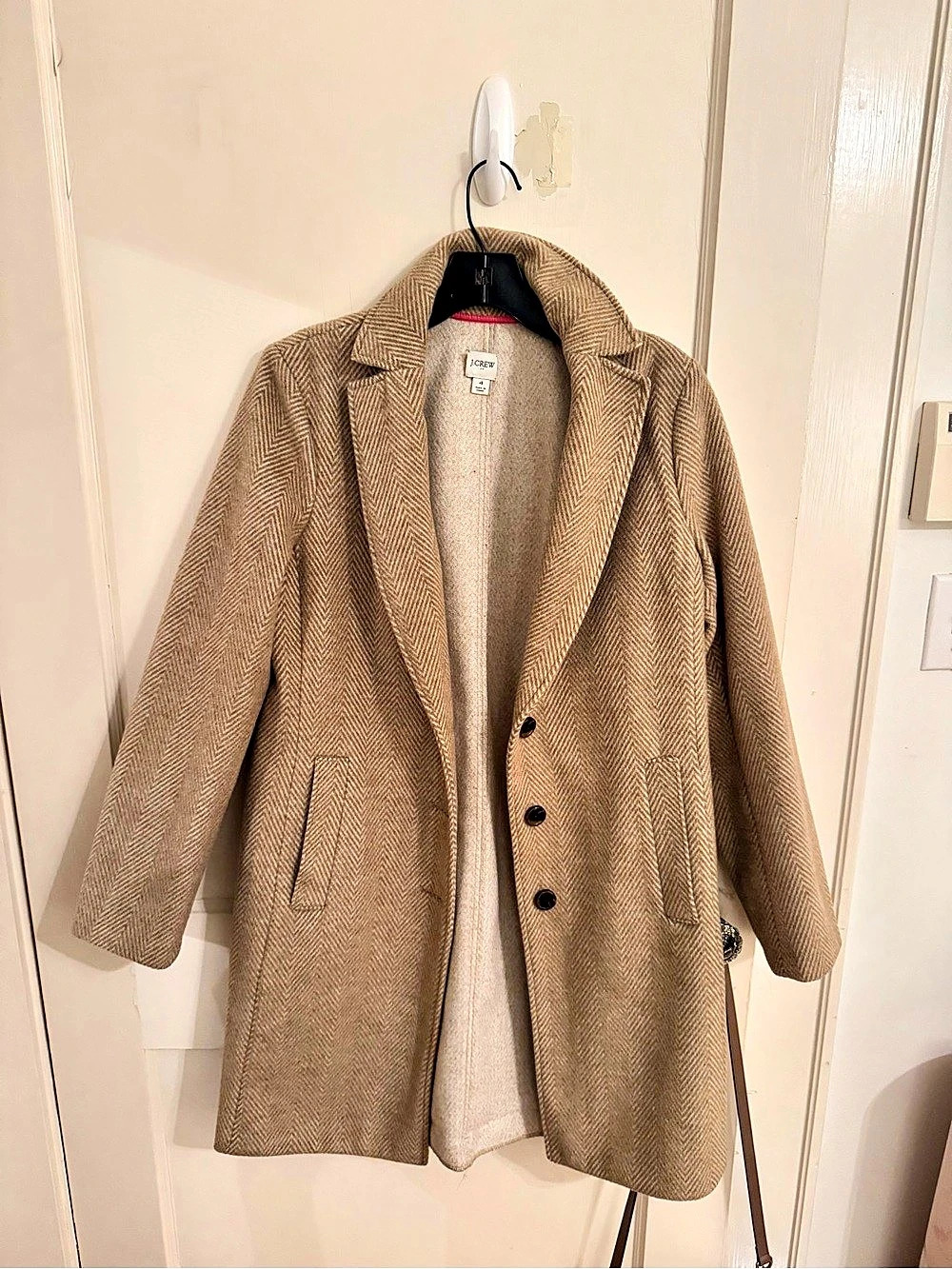 J.Crew Herringbone Pea Coat in Brown Size 4 Like New